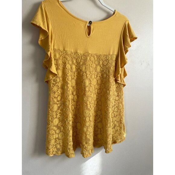 Matilda Jane Mustard Yellow Bocce Ball Top Sz S - Picture 13 of 14